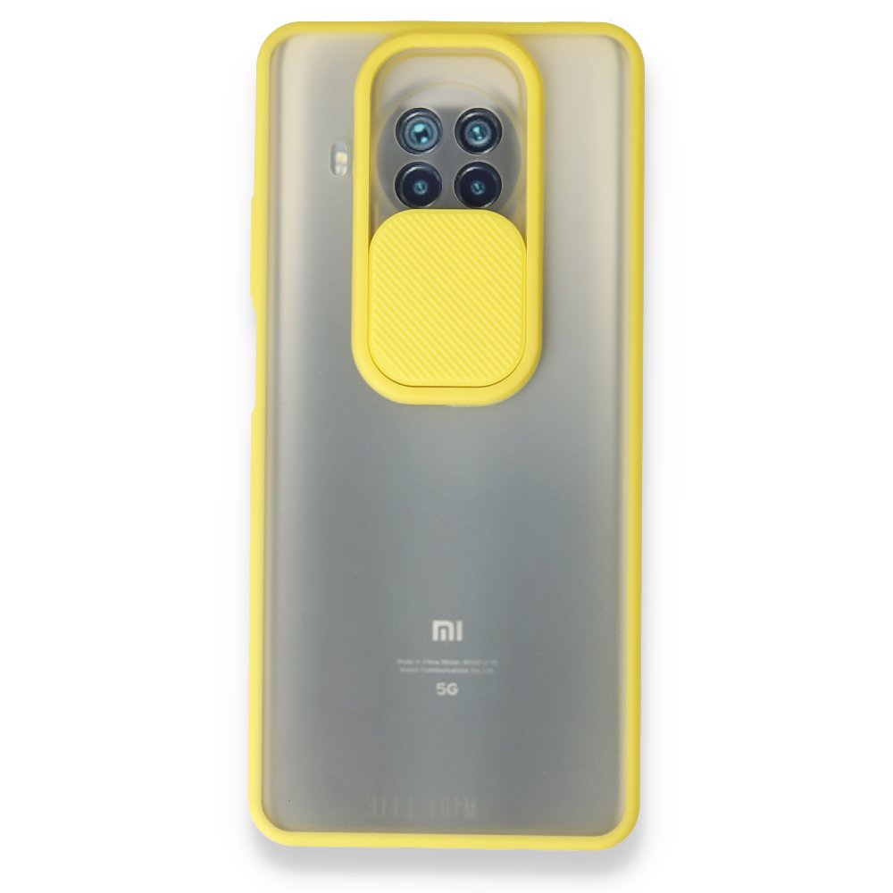 Xiaomi Mi 10T Lite Kılıf Palm Buzlu Kamera Sürgülü Silikon - Sarı  Xiaomi Mi 10T Lite Kılıf Palm Buzlu Kamera Sürgülü Silikon - Sarı