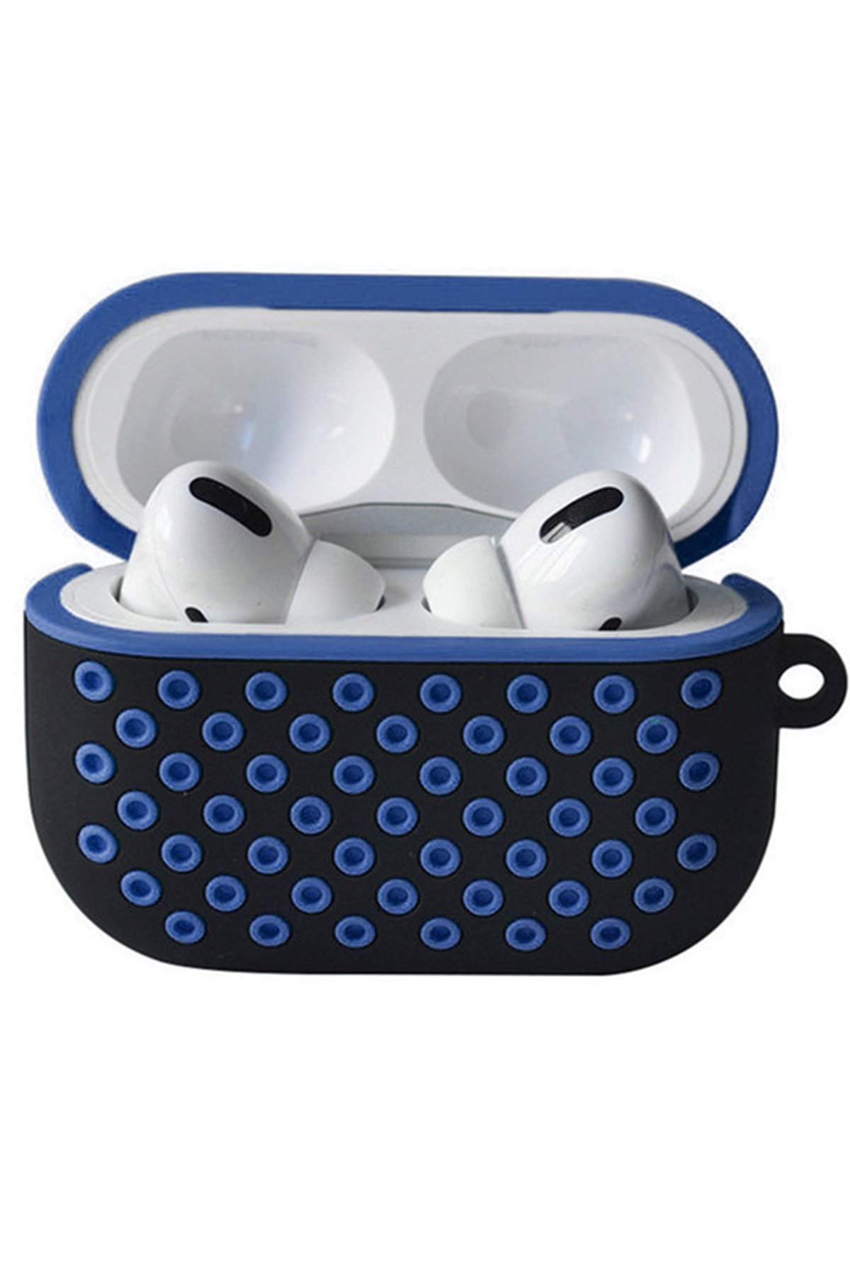 Airpods Pro (1.nesil) Spor Delikli Kılıf - Siyah-Mavi Airpods Pro (1.nesil) Spor Delikli Kılıf - Siyah-Mavi