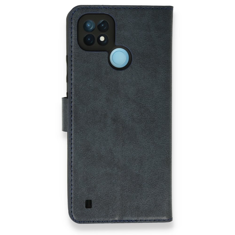  Realme C21 Kılıf Trend S Plus Kapaklı Kılıf - Lacivert