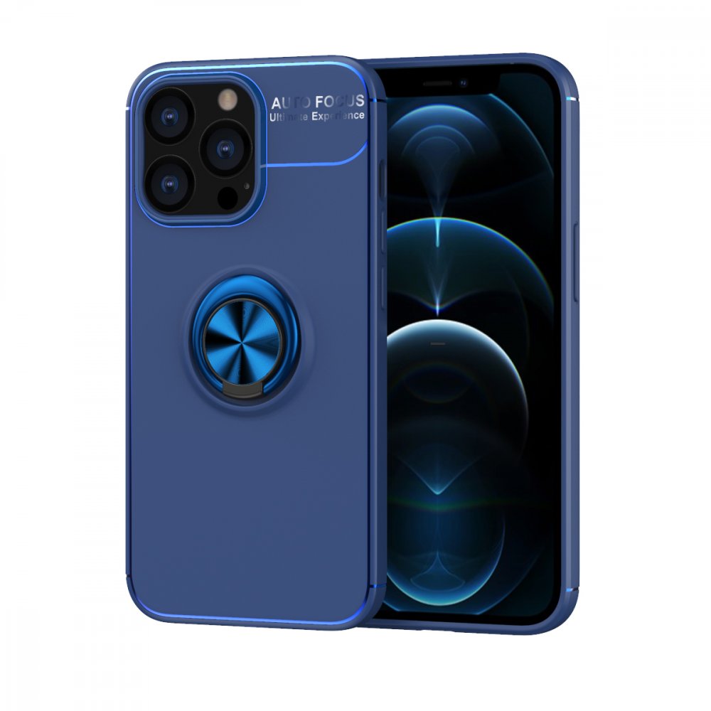  iPhone 13 Pro Kılıf Range Yüzüklü Silikon - Mavi