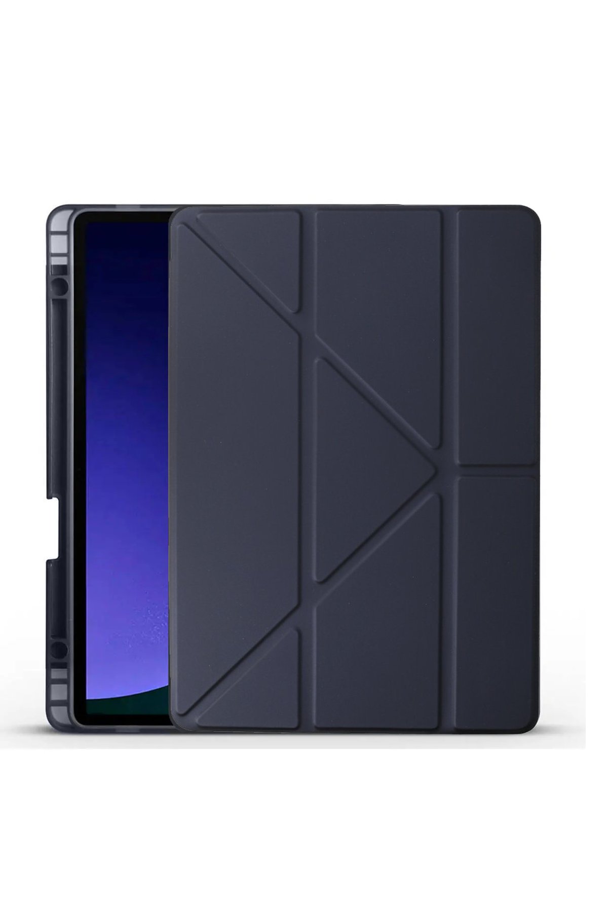  Samsung Galaxy X610 Tab S9 FE Plus 12.4 Kılıf Kalemlikli Hugo Tablet Kılıfı - Lacivert
