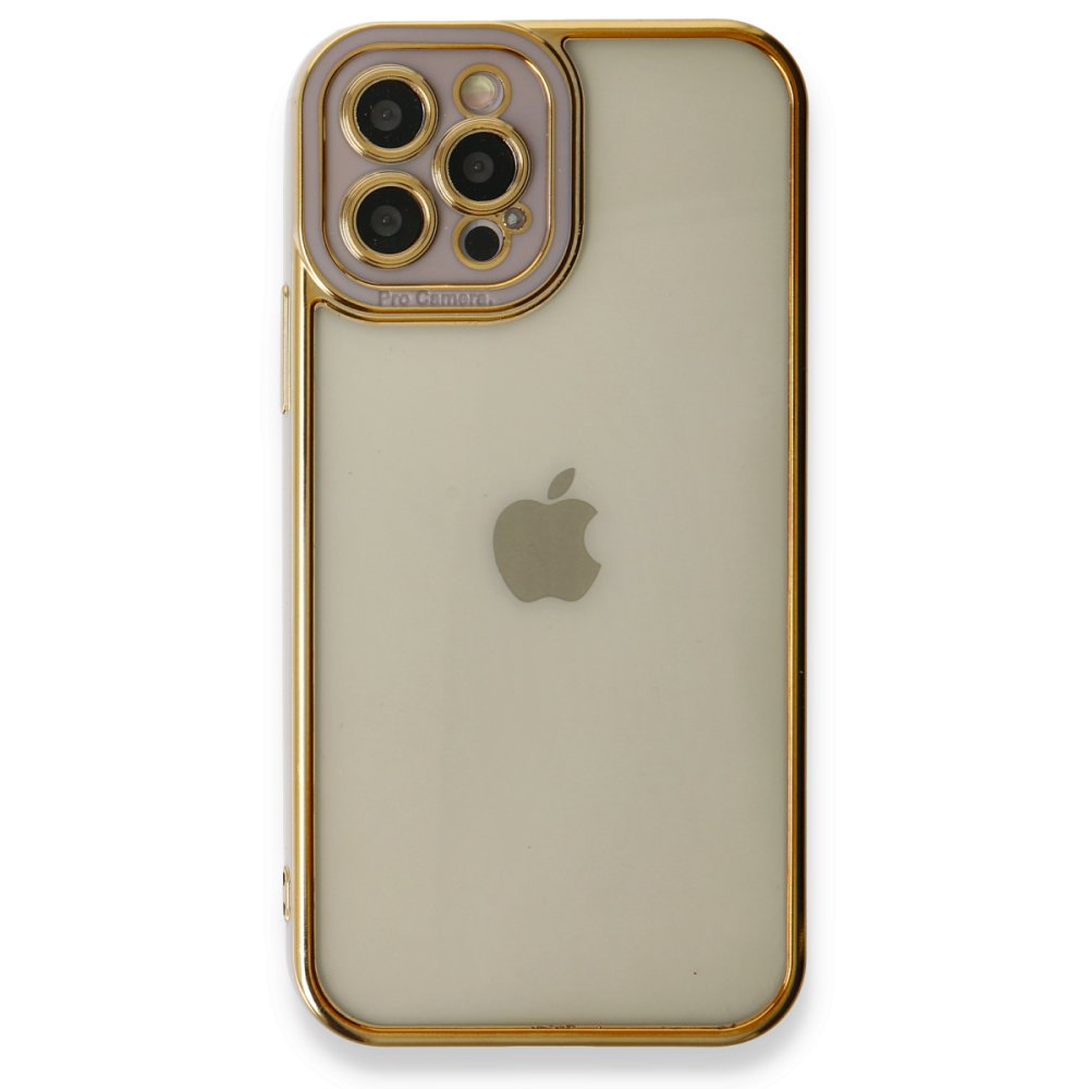  iPhone 12 Pro Max Kılıf Liva Lens Silikon - Lila