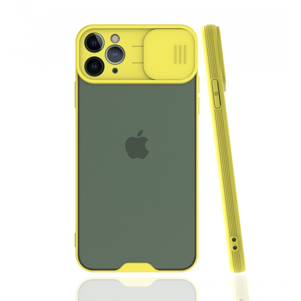 iPhone 11 Pro Max Kılıf Platin Kamera Koruma Silikon - Sarı iPhone 11 Pro Max Kılıf Platin Kamera Koruma Silikon - Sarı