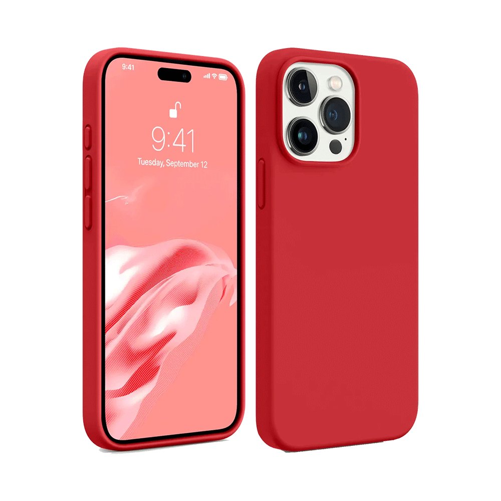  iPhone 15 Pro Kılıf First Silikon - Kırmızı