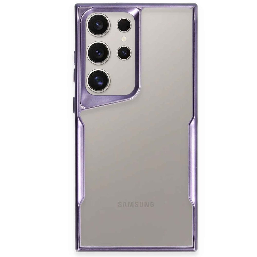  Samsung Galaxy S23 Ultra Kılıf Boyi Silikon Kapak - Derin Mor
