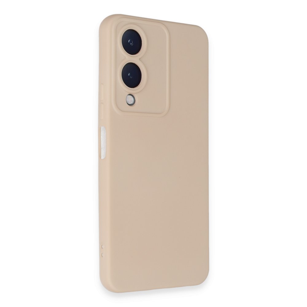Vivo Y17S Kılıf Nano içi Kadife Silikon - Pudra Vivo Y17S Kılıf Nano içi Kadife Silikon - Pudra