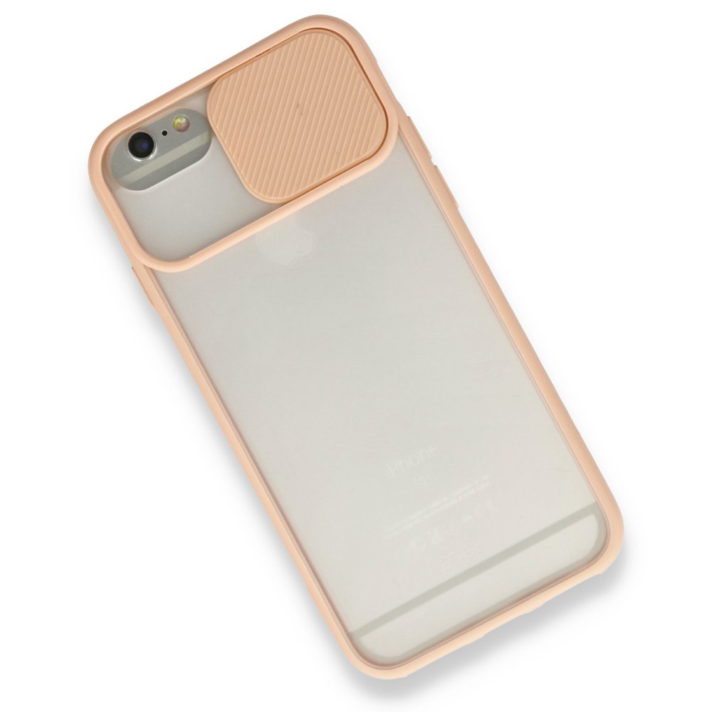 iPhone 6 Kılıf Palm Buzlu Kamera Sürgülü Silikon - Pembe  iPhone 6 Kılıf Palm Buzlu Kamera Sürgülü Silikon - Pembe