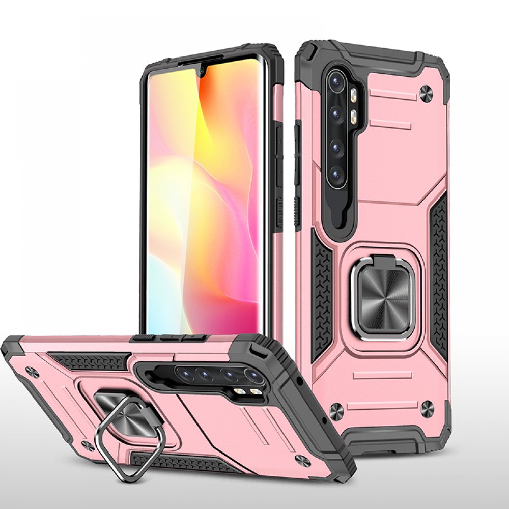  Xiaomi Mi Note 10 Lite Kılıf Zegna Yüzüklü Silikon Kapak - Rose