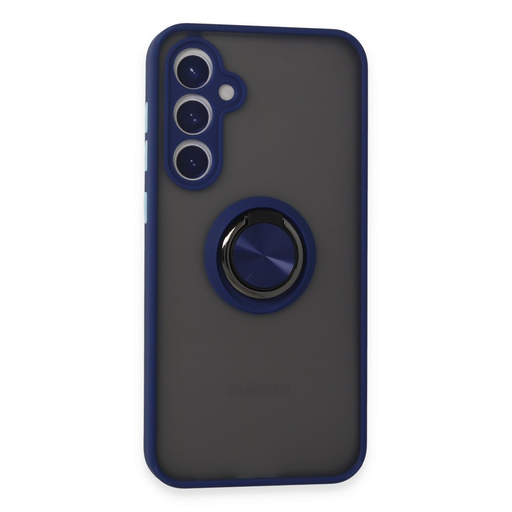  Samsung Galaxy S23 FE Kılıf Montreal Yüzüklü Silikon Kapak - Lacivert