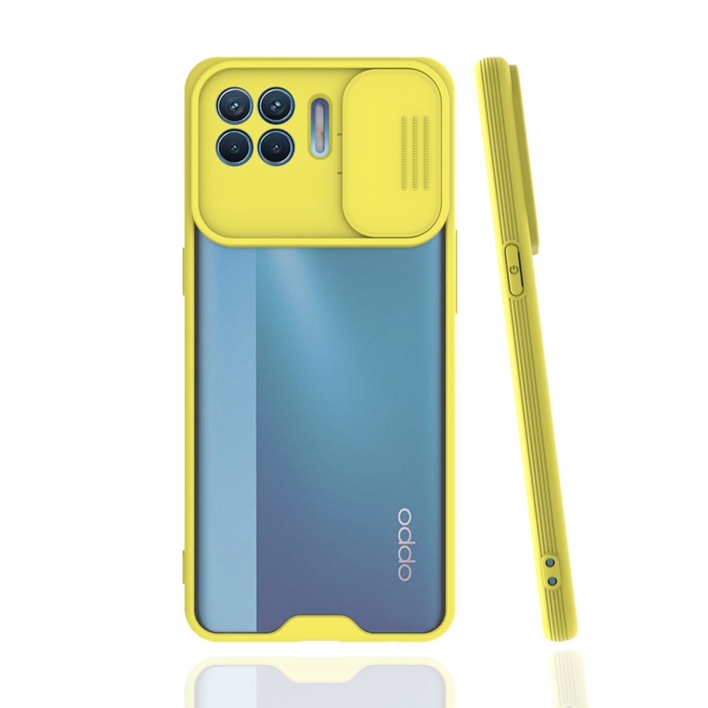  Oppo Reno 4 Lite Kılıf Platin Kamera Koruma Silikon - Sarı
