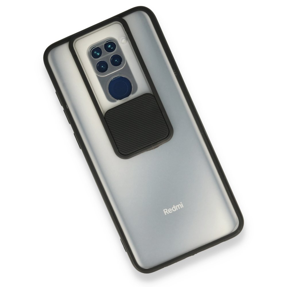 Redmi Note 9 Kılıf Palm Buzlu Kamera Sürgülü Silikon - Siyah