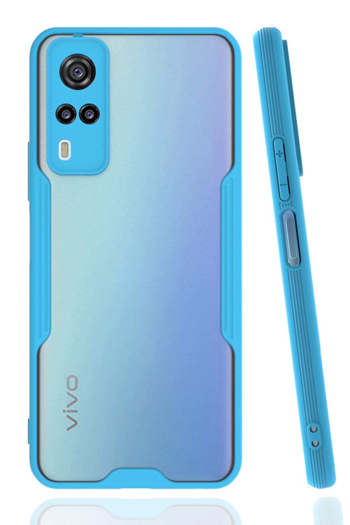 Vivo Y51 Kılıf Platin Silikon - Mavi