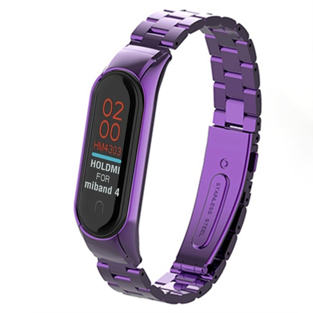 Xiaomi Mi Band 4 Metal Baklalı Kordon - Mor