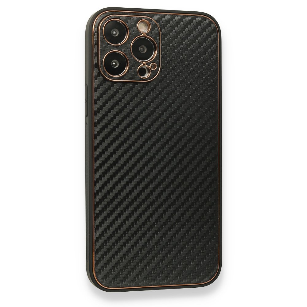 iPhone 13 Pro Max Kılıf Coco Karbon Silikon - Siyah  iPhone 13 Pro Max Kılıf Coco Karbon Silikon - Siyah