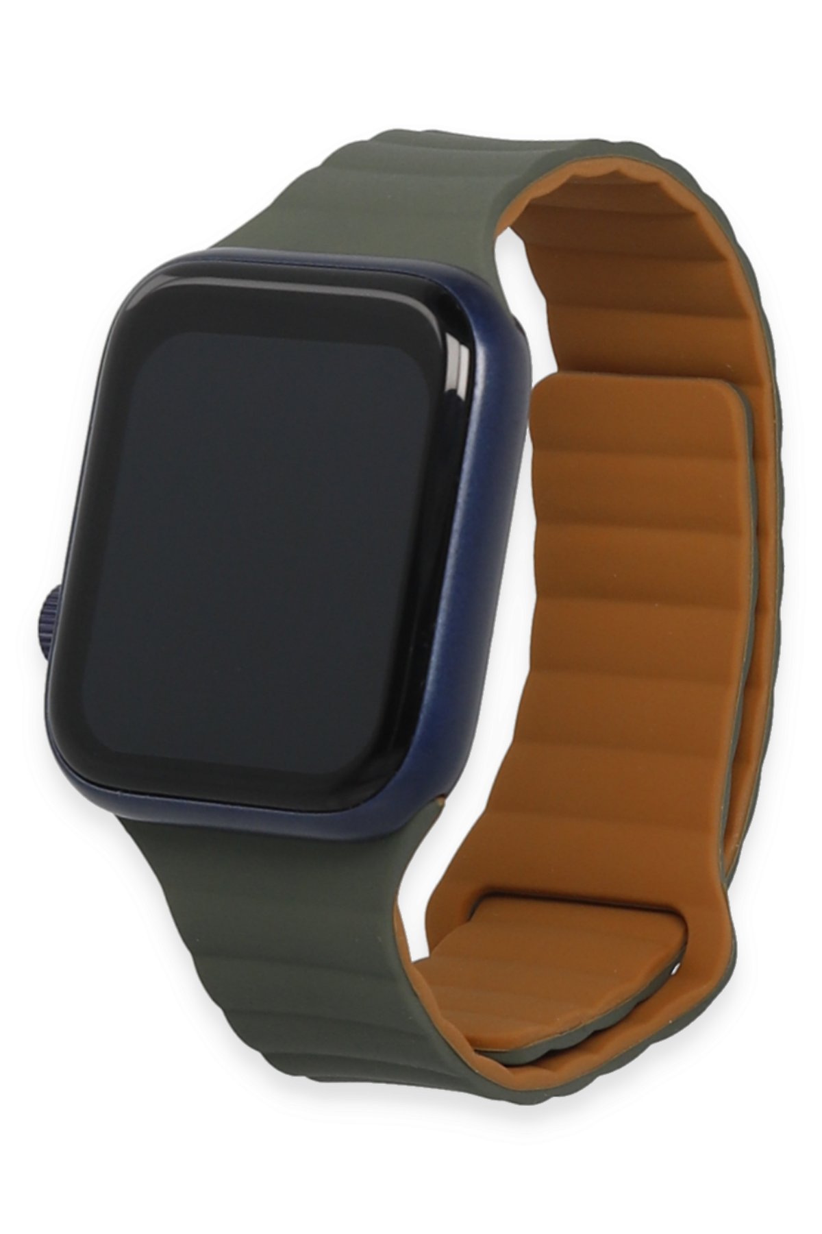 Apple Watch 45mm KR411 Tailored Strap Kordon - Koyu Yeşil Apple Watch 45mm KR411 Tailored Strap Kordon - Koyu Yeşil