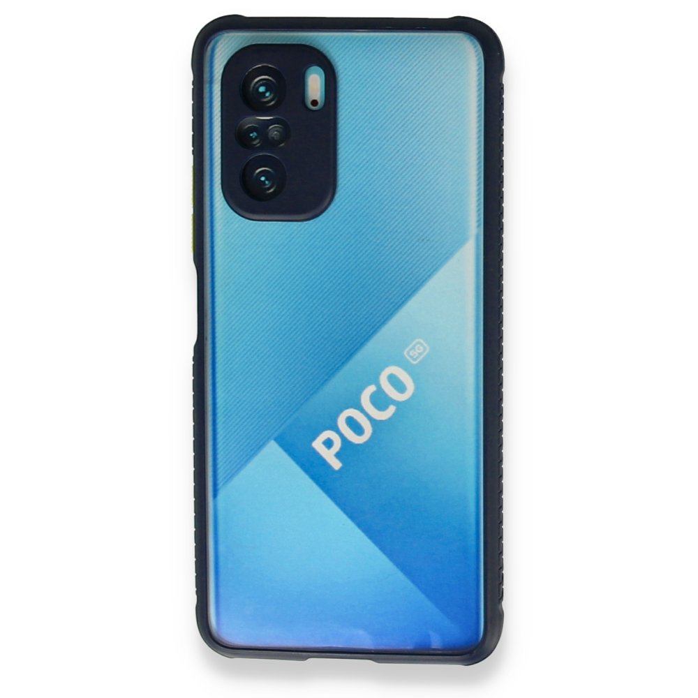 Redmi K40 Kılıf Miami Şeffaf Silikon - Lacivert