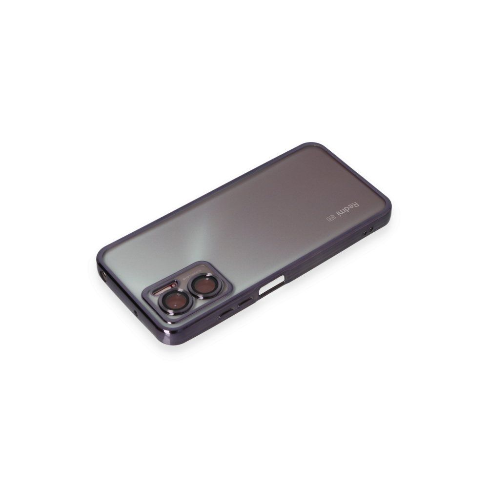 Redmi 10 5G Kılıf Razer Lensli Silikon - Mor