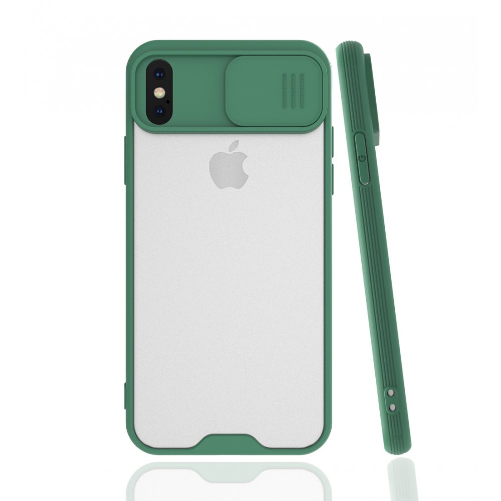 iPhone X Kılıf Platin Kamera Koruma Silikon - Yeşil  iPhone X Kılıf Platin Kamera Koruma Silikon - Yeşil