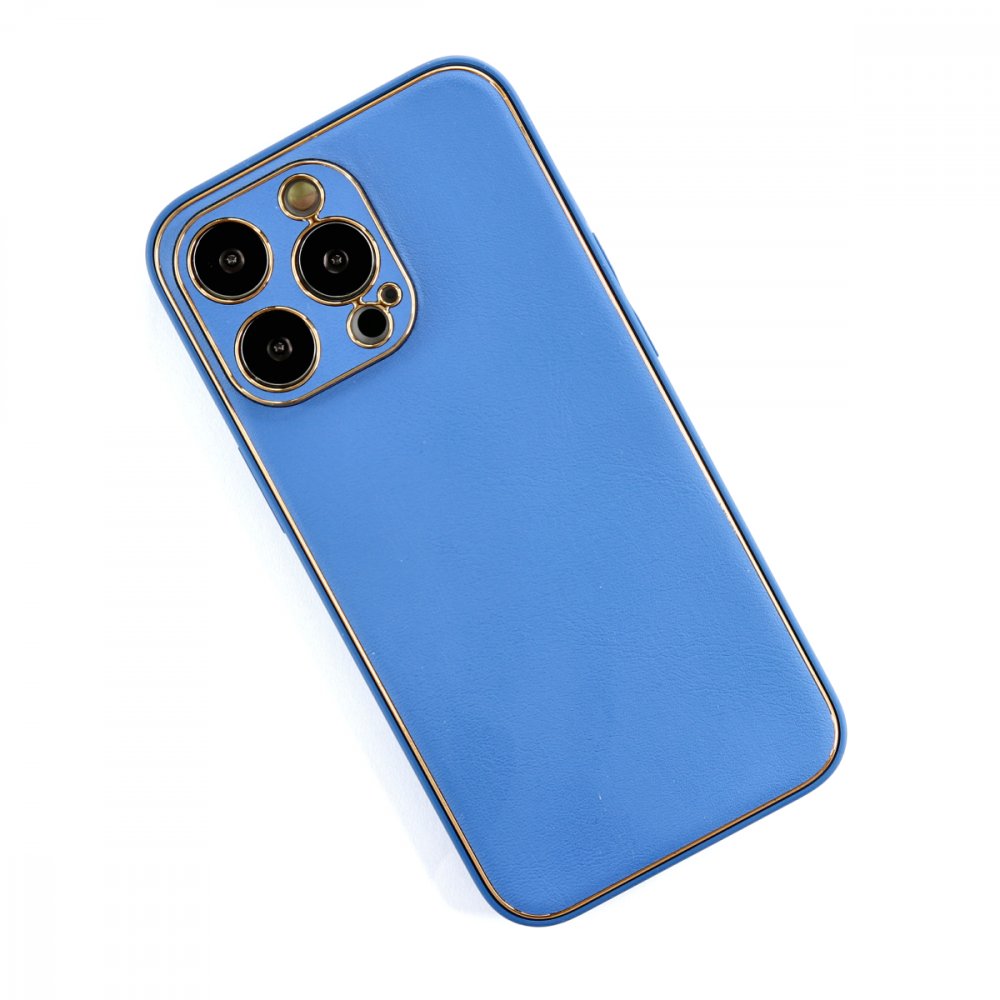  iPhone 13 Pro Kılıf Coco Deri Silikon Kapak - Açık Mavi
