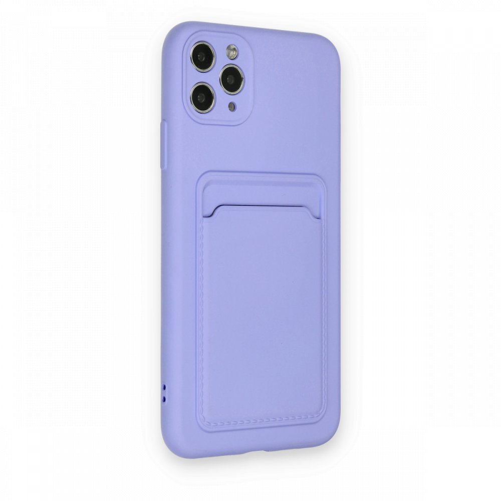  iPhone 11 Pro Max Kılıf Kelvin Kartvizitli Silikon - Lila