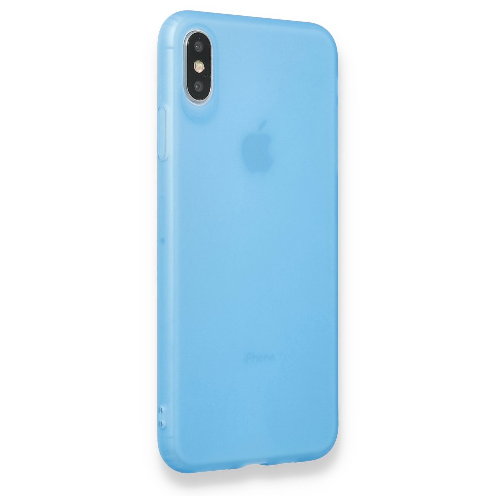  iPhone XS Max Kılıf Hopi Silikon - Mavi