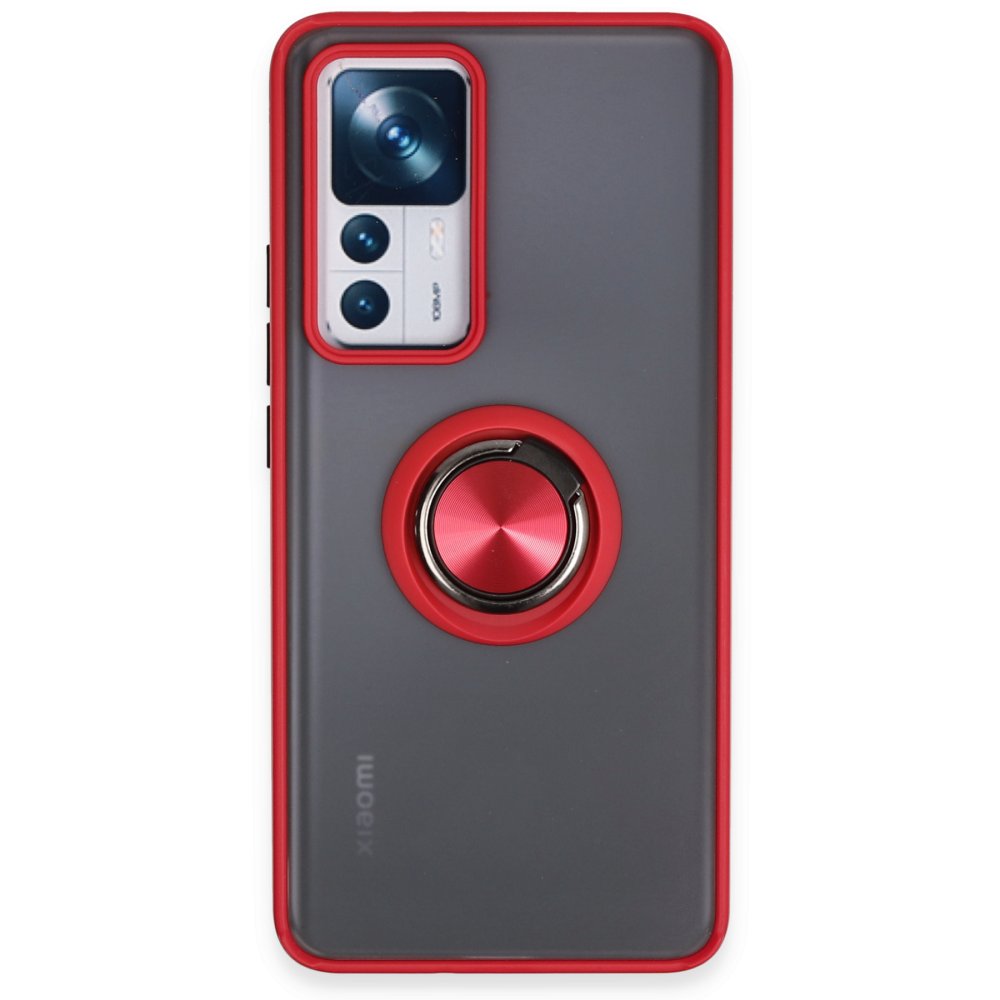 Xiaomi Mi 12T Pro Kılıf Montreal Yüzüklü Silikon Kapak - Kırmızı  Xiaomi Mi 12T Pro Kılıf Montreal Yüzüklü Silikon Kapak - Kırmızı