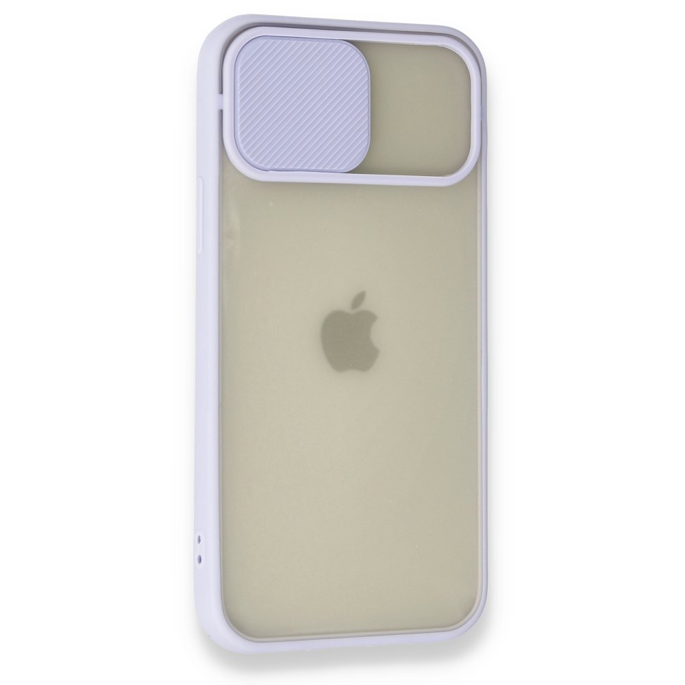  iPhone 12 Pro Kılıf Palm Buzlu Kamera Sürgülü Silikon - Lila