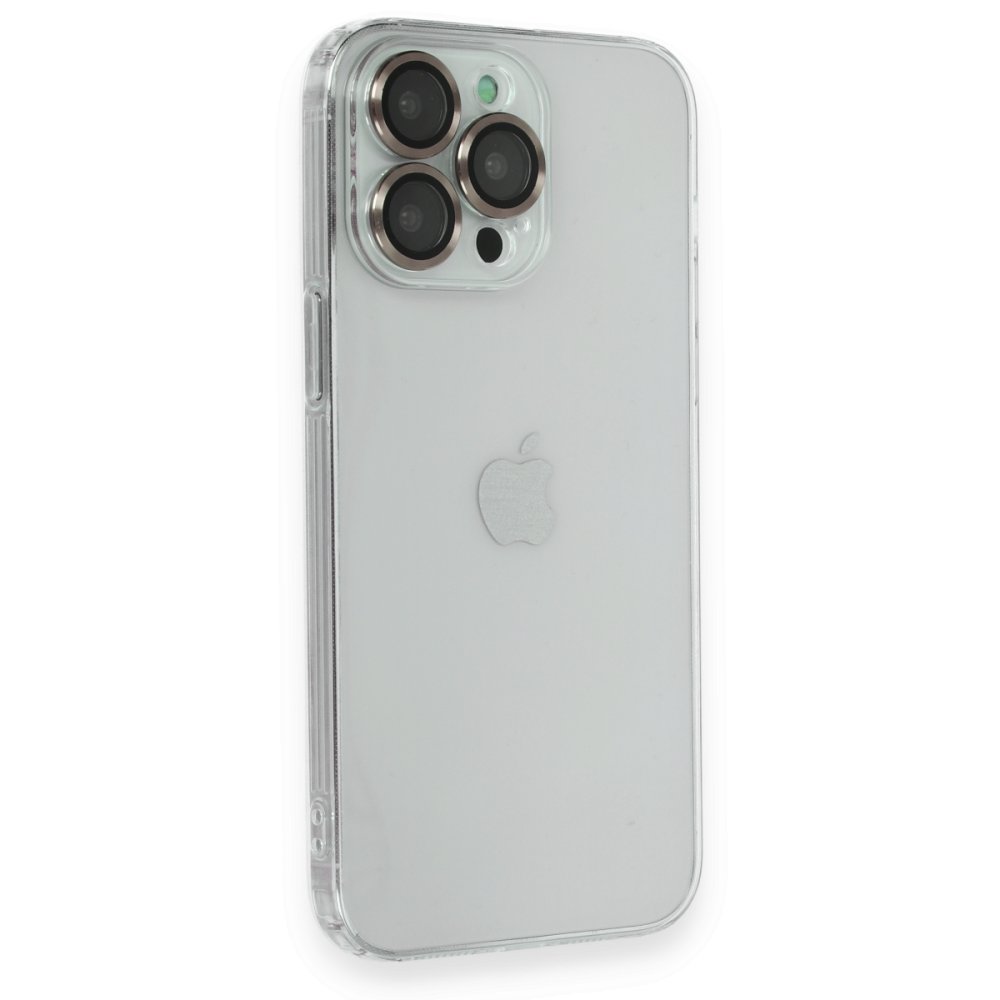  iPhone 14 Pro Max Kılıf Luko Lens Silikon - Gold