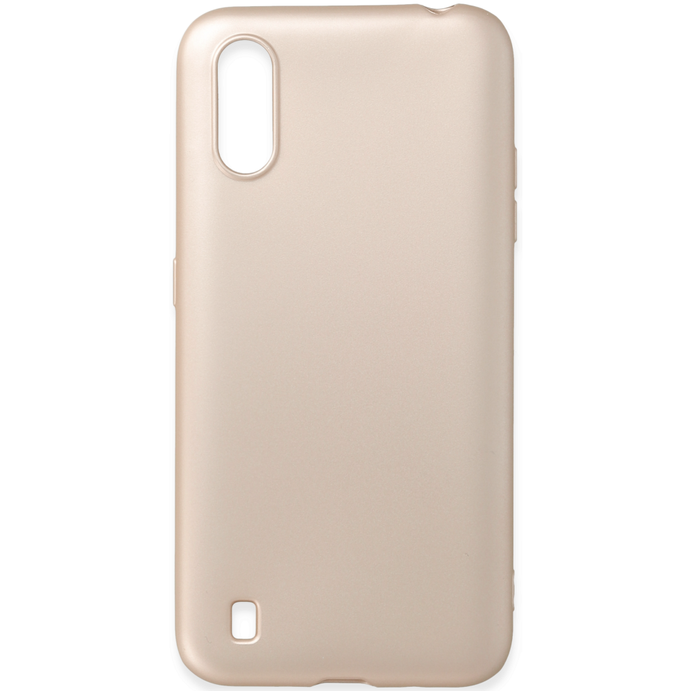  Samsung Galaxy A01 Kılıf First Silikon - Gold