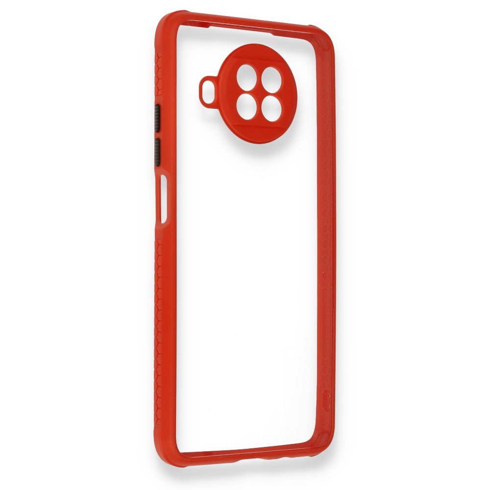Xiaomi Mi 10T Lite Kılıf Miami Şeffaf Silikon - Kırmızı  Xiaomi Mi 10T Lite Kılıf Miami Şeffaf Silikon - Kırmızı