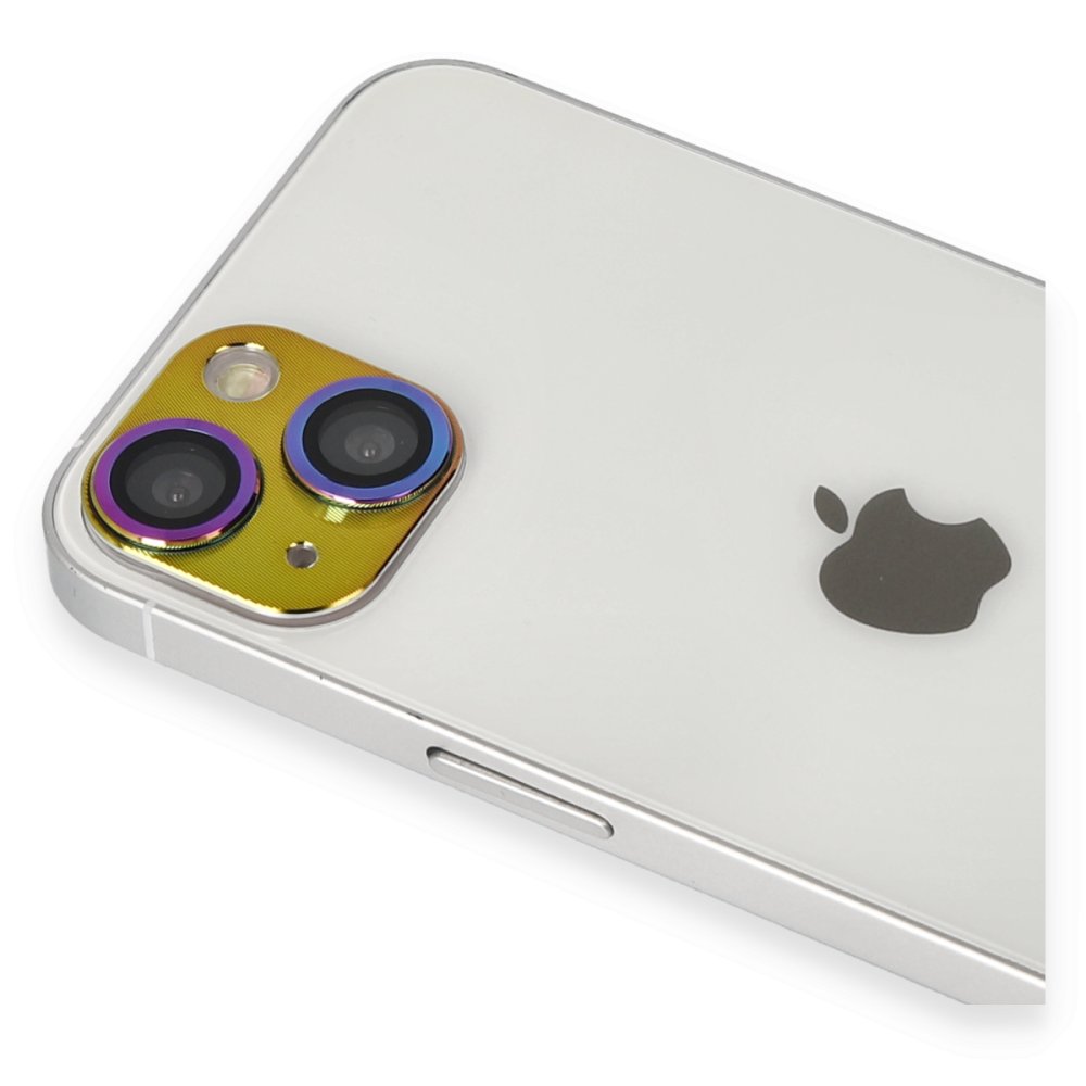  iPhone 13 Pers Alüminyum Kamera Lens - Rainbow