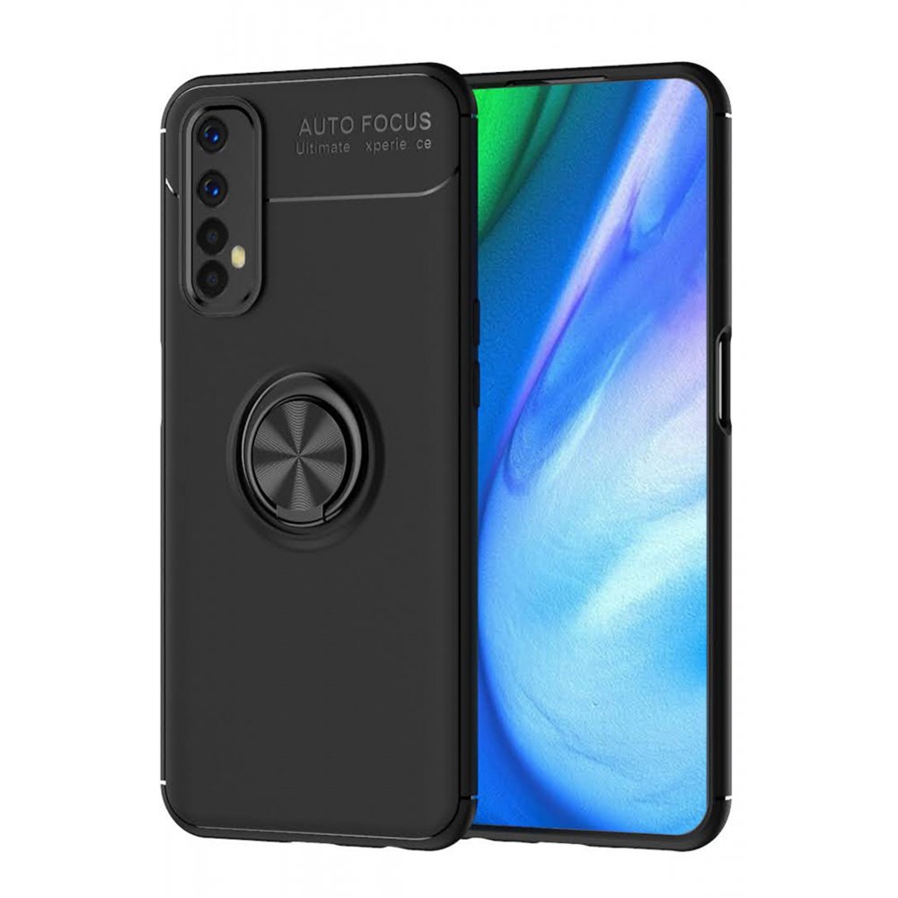 Realme 7 Kılıf Range Yüzüklü Silikon - Siyah Realme 7 Kılıf Range Yüzüklü Silikon - Siyah