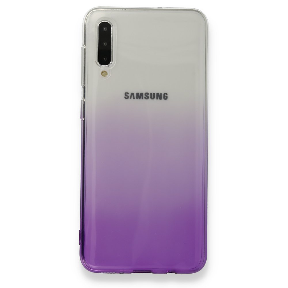  Samsung Galaxy A50S Kılıf Lüx Çift Renkli Silikon - Mor