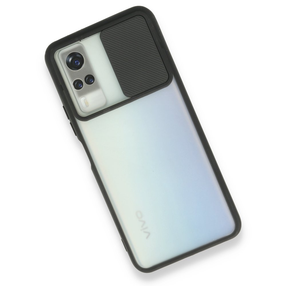  Vivo Y51 Kılıf Palm Buzlu Kamera Sürgülü Silikon - Siyah