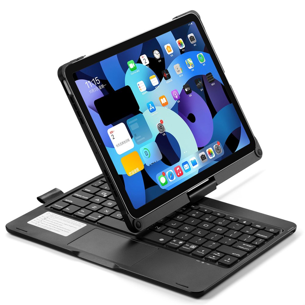  iPad Pro 11 (2020) Kılıf Magic Dönen Klavyeli Tablet Kılıf - Siyah