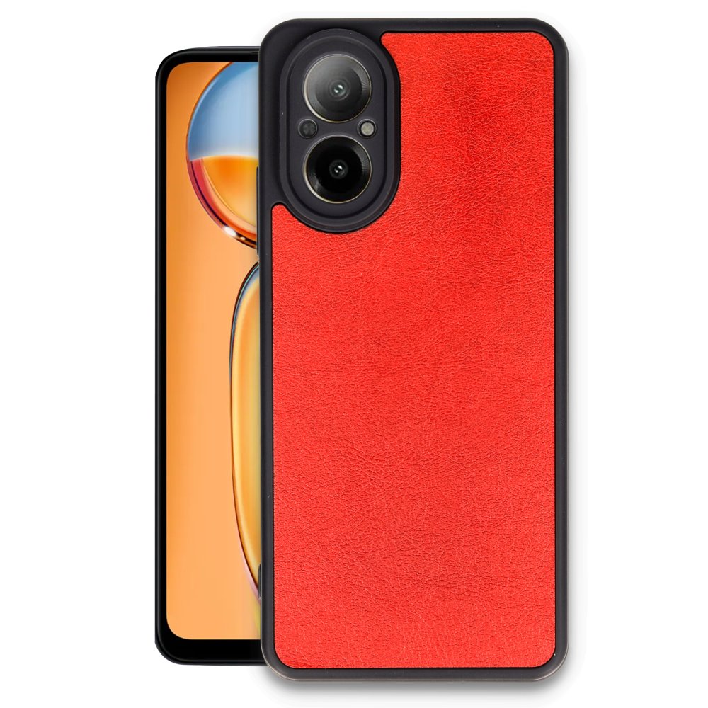 Realme 12 Lite Kılıf Aras Deri Kapak - Kırmızı  Realme 12 Lite Kılıf Aras Deri Kapak - Kırmızı