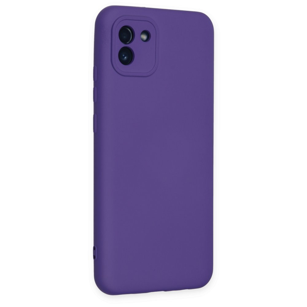  Samsung Galaxy A03 Kılıf Nano içi Kadife Silikon - Mor