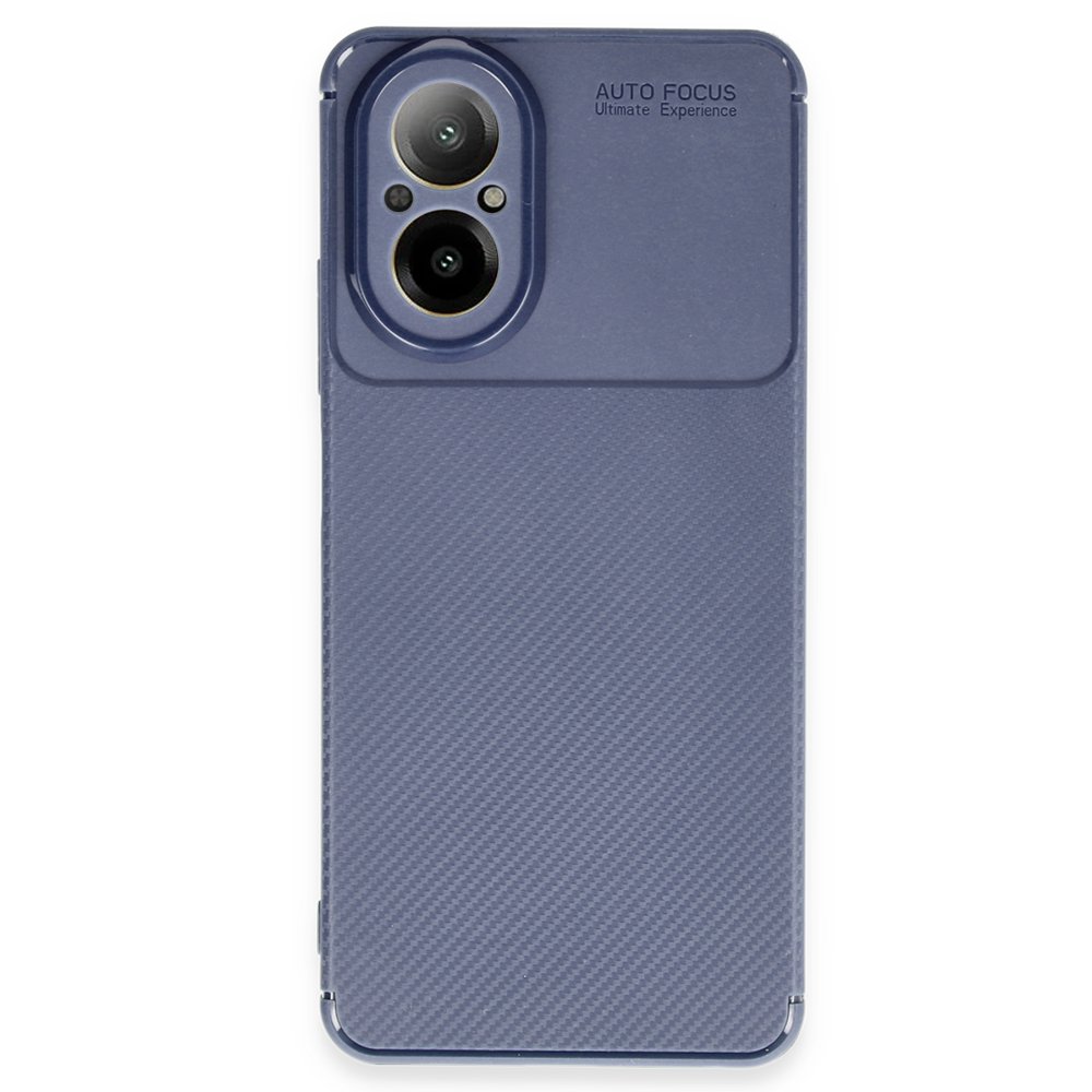 Realme 12 Lite Kılıf Auto Focus Karbon Kapak - Lacivert  Realme 12 Lite Kılıf Auto Focus Karbon Kapak - Lacivert