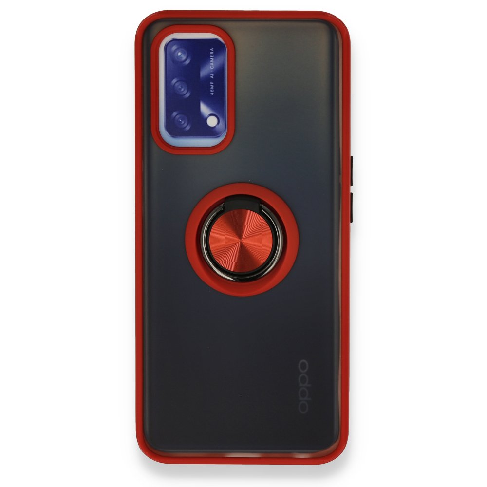Oppo A74 4G Kılıf Montreal Yüzüklü Silikon Kapak - Kırmızı  Oppo A74 4G Kılıf Montreal Yüzüklü Silikon Kapak - Kırmızı