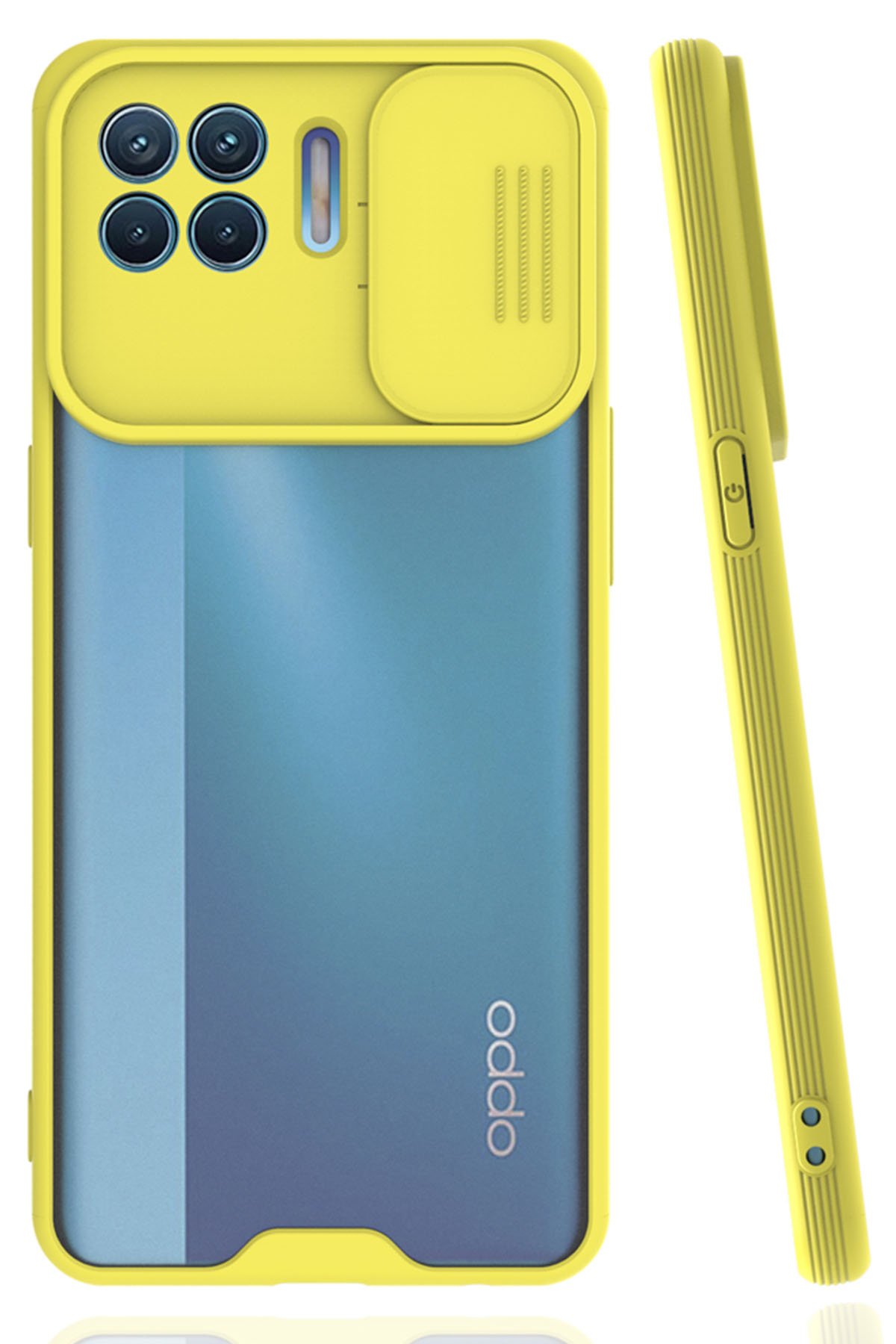  Oppo Reno 4 Lite Kılıf Platin Kamera Koruma Silikon - Sarı