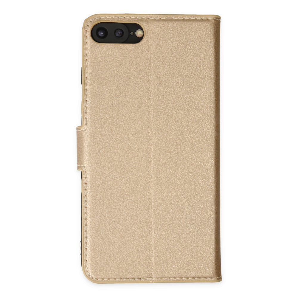  iPhone 8 Plus Kılıf Trend S Plus Kapaklı Kılıf - Gold