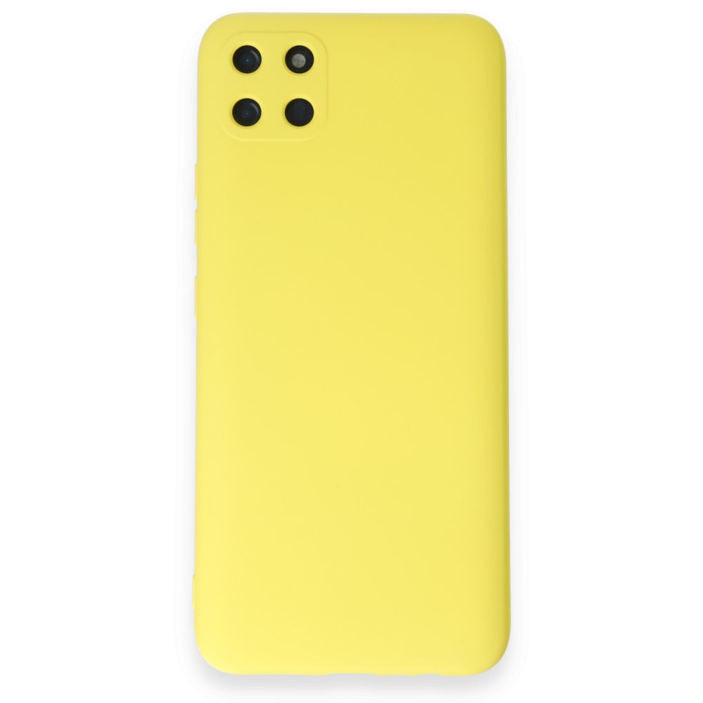 Realme C11 Kılıf Nano içi Kadife Silikon - Sarı  Realme C11 Kılıf Nano içi Kadife Silikon - Sarı