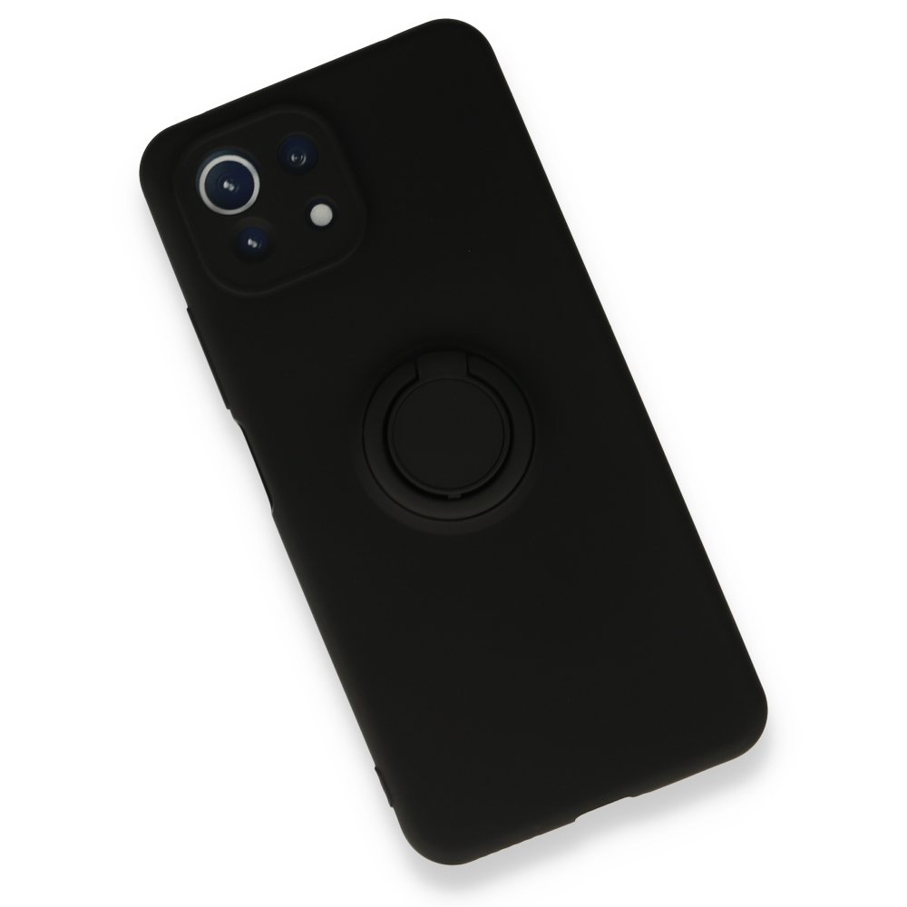 Xiaomi Mİ 11 Lite Kılıf Viktor Yüzüklü Silikon - Siyah  Xiaomi Mİ 11 Lite Kılıf Viktor Yüzüklü Silikon - Siyah