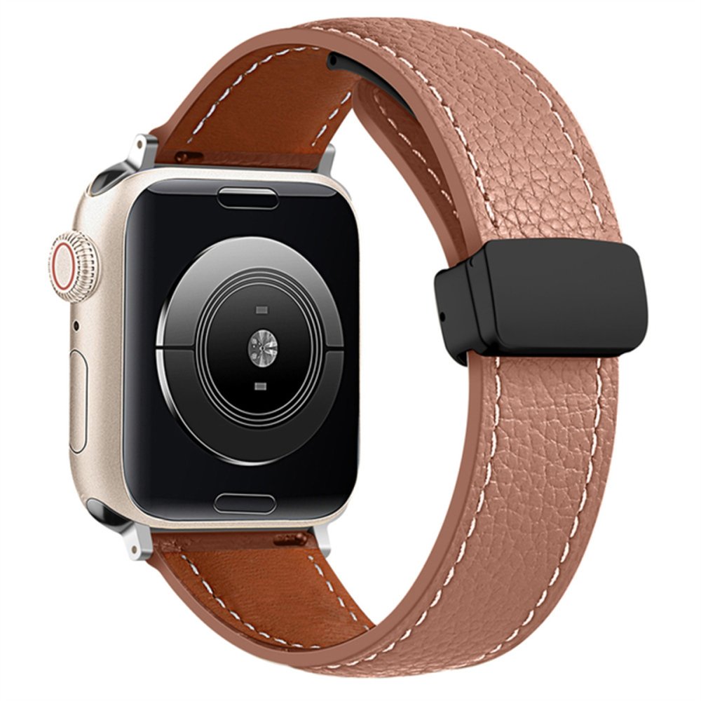  Apple Watch 38mm KR414 Daks Deri Kordon - Kahverengi