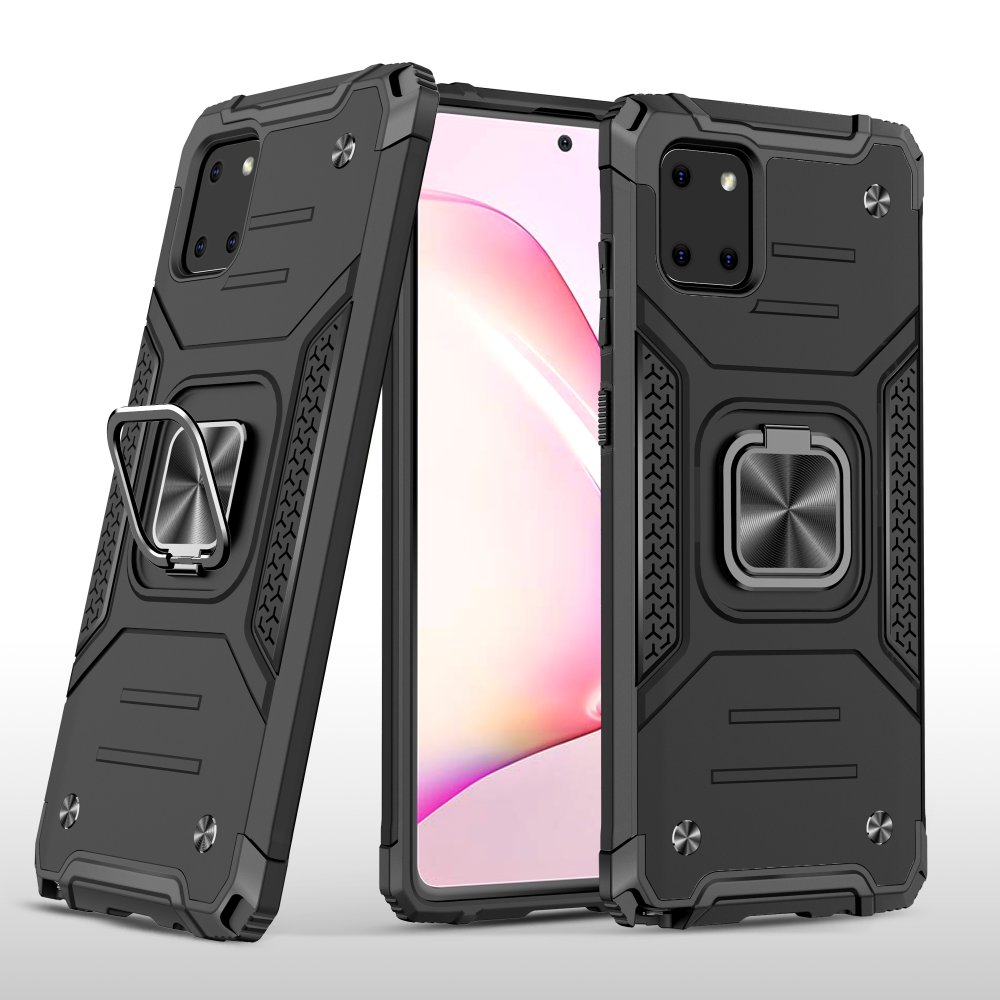  Samsung Galaxy A81 / Note 10 Lite Kılıf Zegna Yüzüklü Silikon Kapak - Siyah