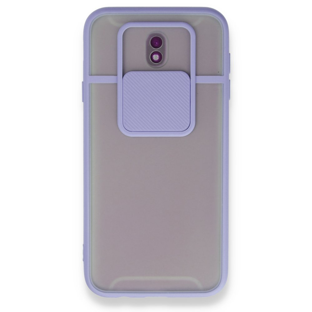  Samsung Galaxy J7 Pro / J730 Kılıf Palm Buzlu Kamera Sürgülü Silikon - Lila