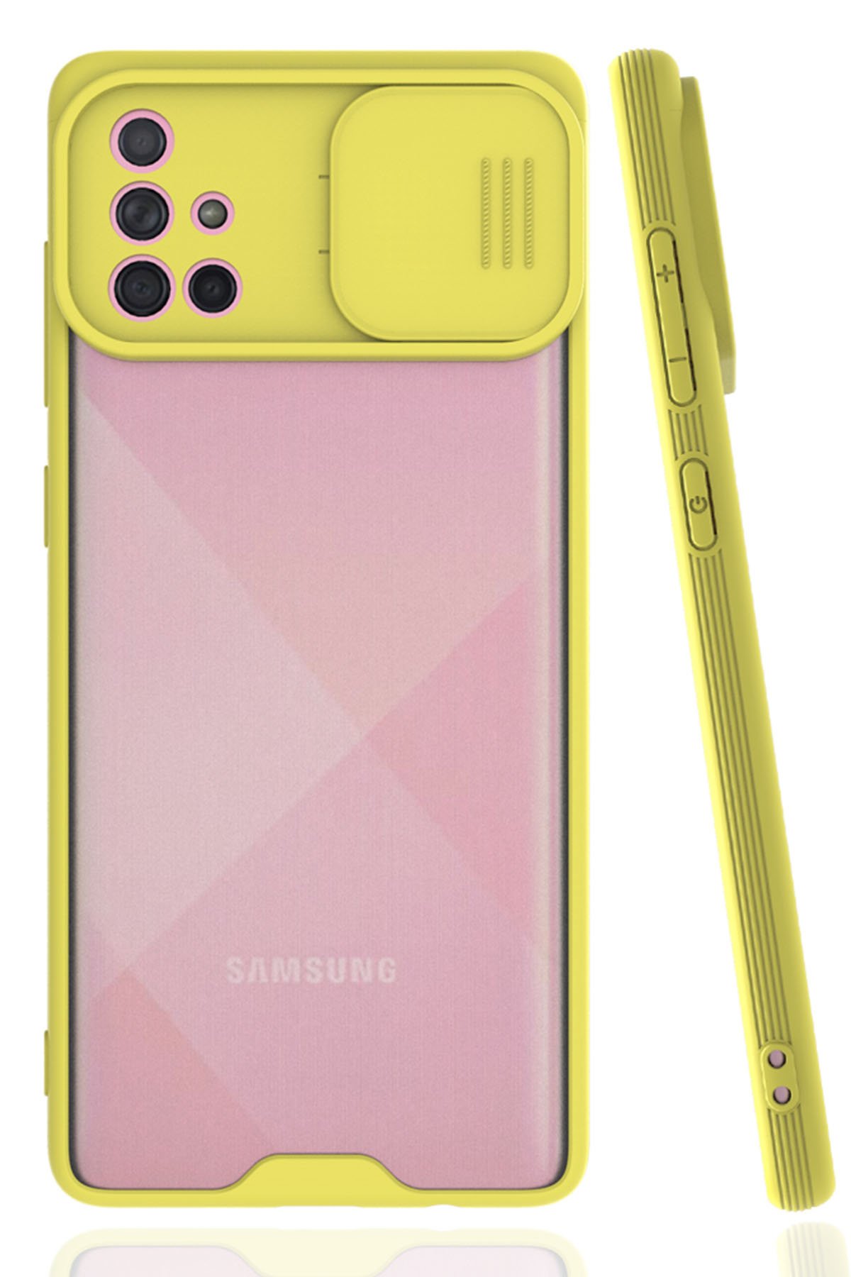  Samsung Galaxy A71 Kılıf Platin Kamera Koruma Silikon - Sarı