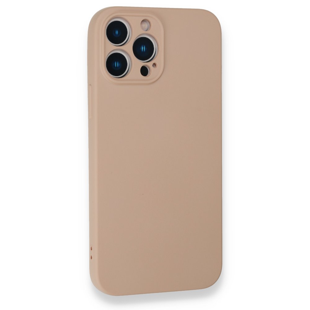  iPhone 13 Pro Kılıf Nano içi Kadife Silikon - Pudra