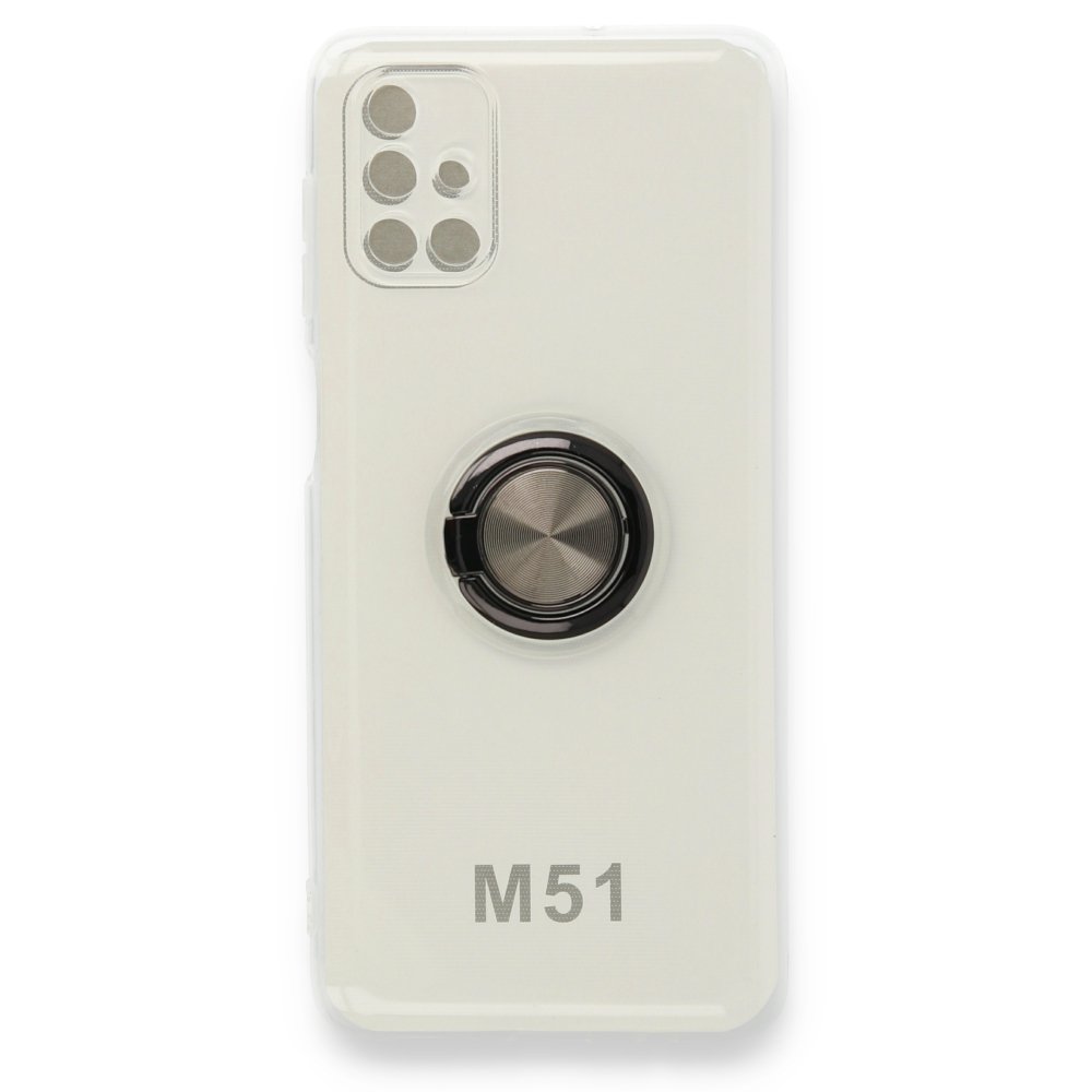  Samsung Galaxy M51 Kılıf Gros Yüzüklü Silikon - Siyah