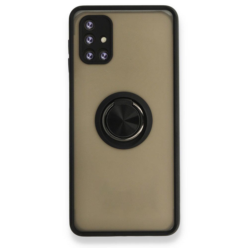  Samsung Galaxy M51 Kılıf Montreal Yüzüklü Silikon Kapak - Siyah
